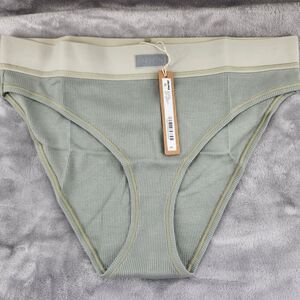 SKIMS Medium Mineral Green Cotton Rib Mid Rise Brief NWT